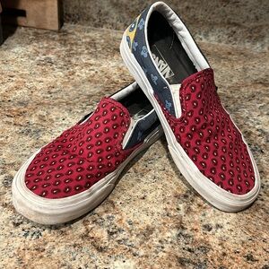 VANS Round Toe Rubber Sole Paisley Casual Style Unisex Logo W8 M 6.5